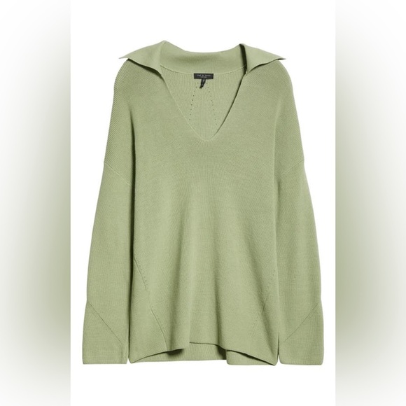 rag & bone Amy Ribbed Cotton Blend Tunic Sweater - Picture 2 of 12